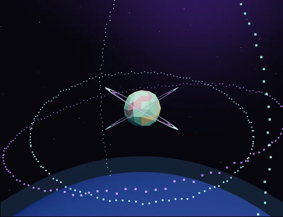 Satellite orbiting Earth with data rings, NEXXAI Florida